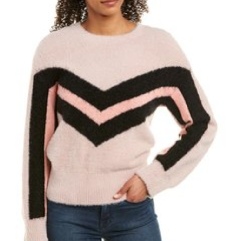 Vince Camuto Long Sleeve Tinsel Crew Neck Sweater
